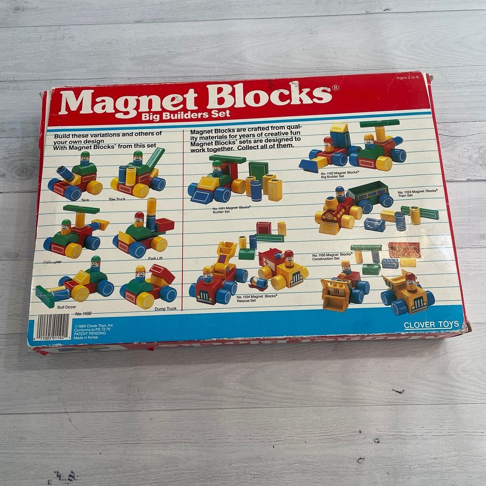 Vintage hilco 1980s magnet blocks big builders set full set